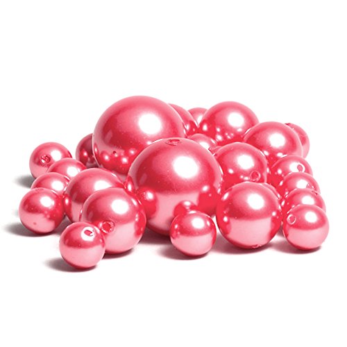 Plastic Pearl Beads, Coral, 14mm 20mm 30mm, 76-piece