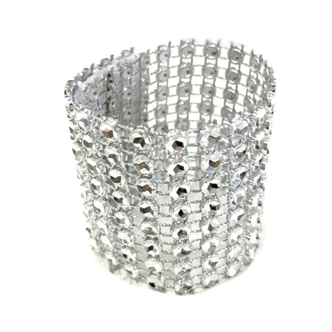 Silver Rhinestone Napkin Rings Holder, 2-1/2-inch, 40-piece