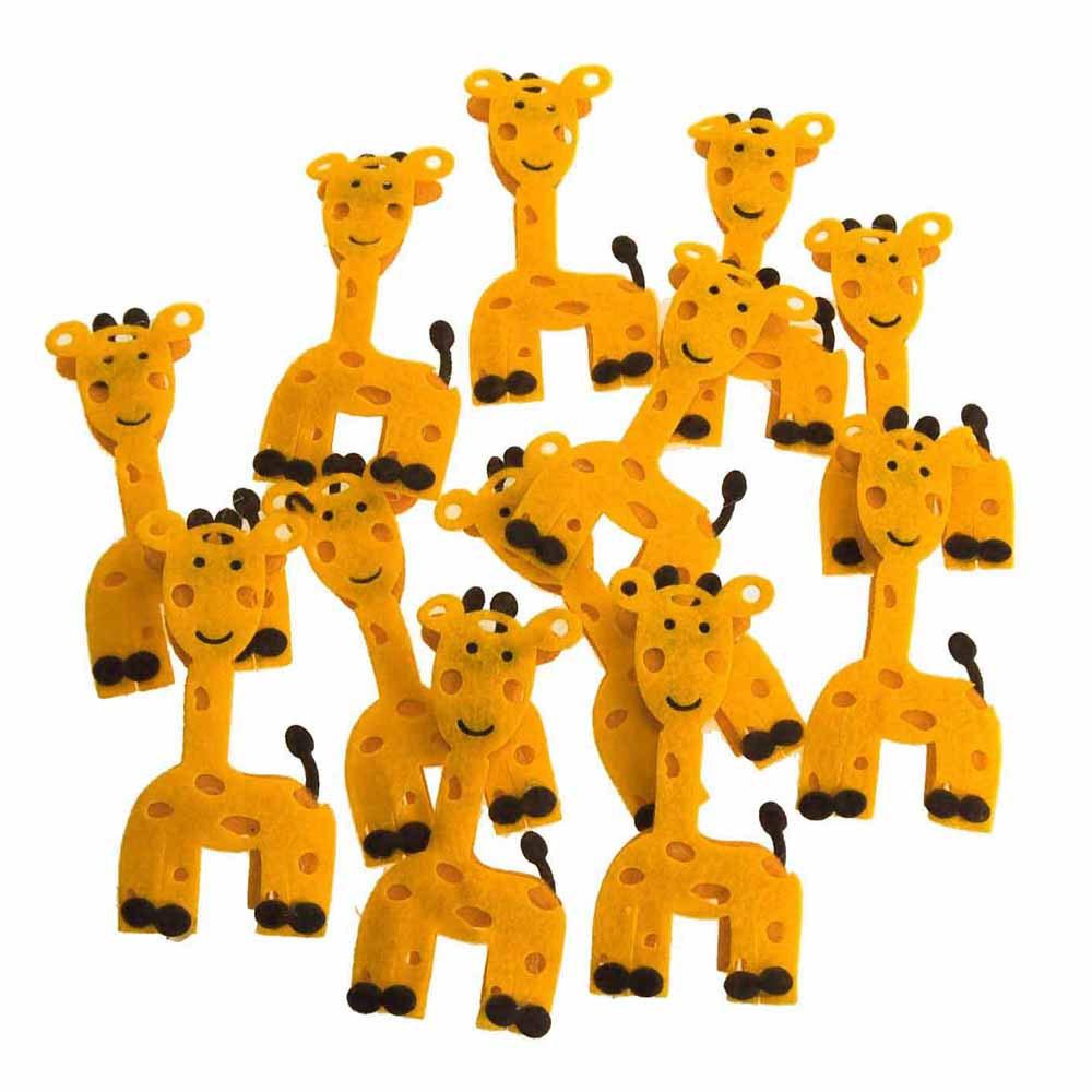 Giraffe Felt Animals, Orange, 3-Inch, 12 Piece