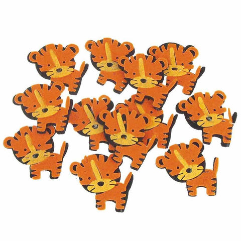 Tiger Felt Animals, Yellow/Orange, 2-Inch, 12 Piece