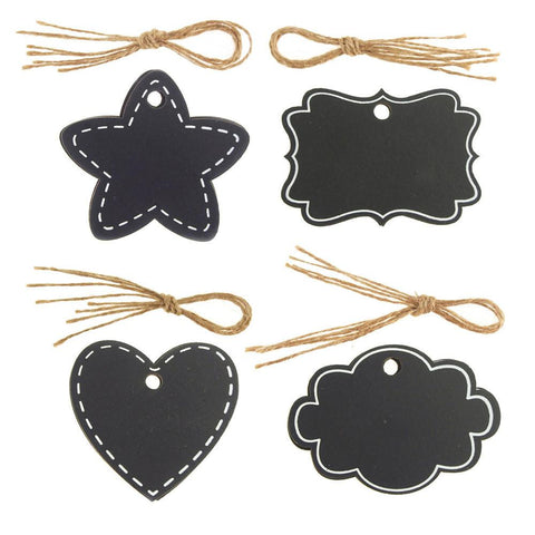 Chalkboard Wooden Tags, Bracket, Assorted, 3-Inch, 16-Piece