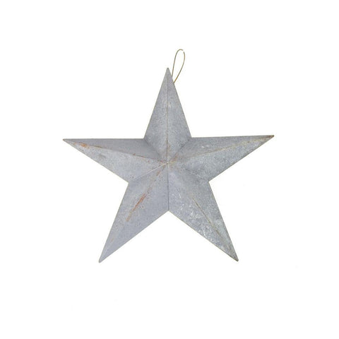 Metal Hanging Gray Galvanized Star Christmas Decor, 8-Inch