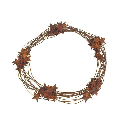 Metal Vintage Rusty Star Garland, 7-1/4-inch