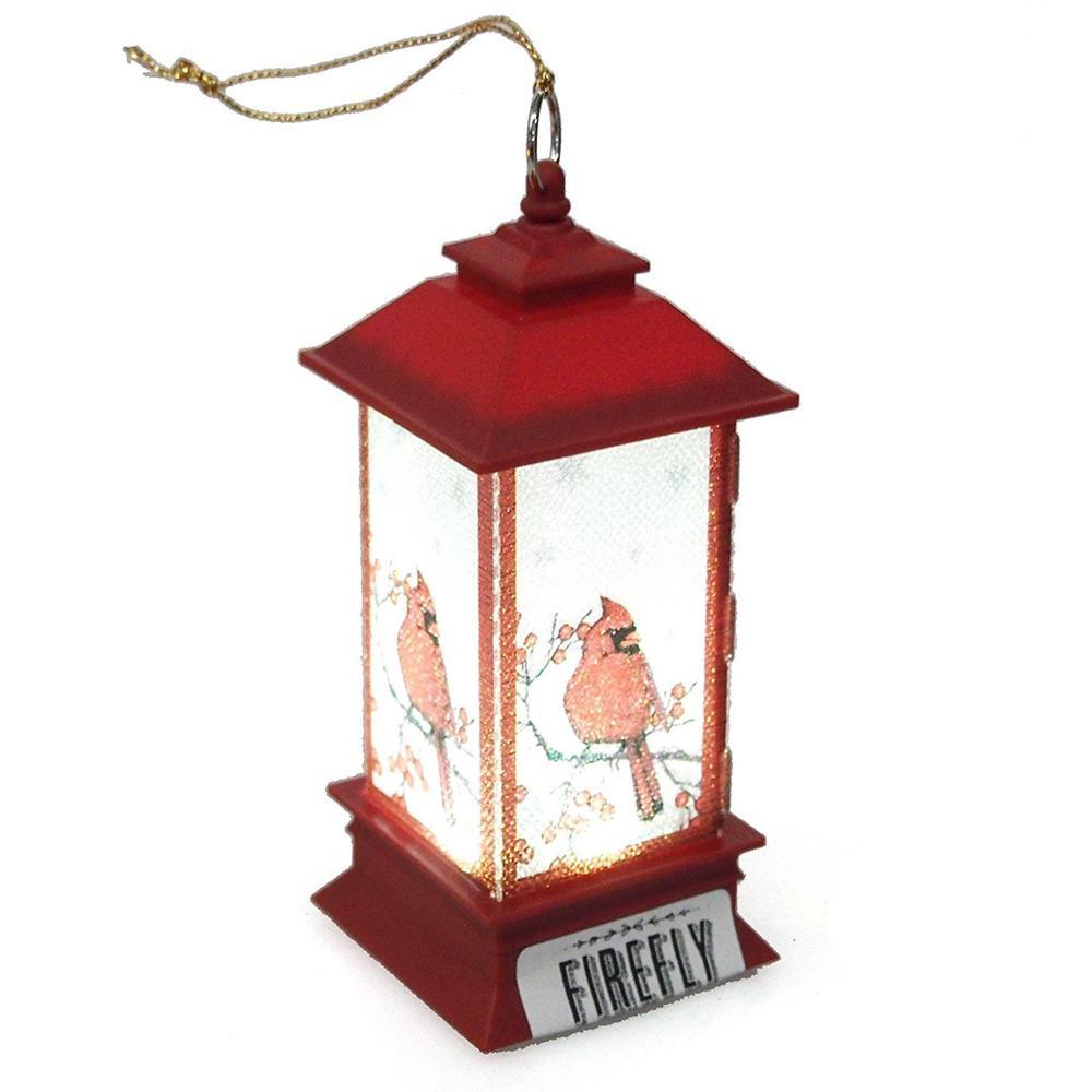 Cardinal Bird Metal Lantern Ornament, 5-1/4-Inch