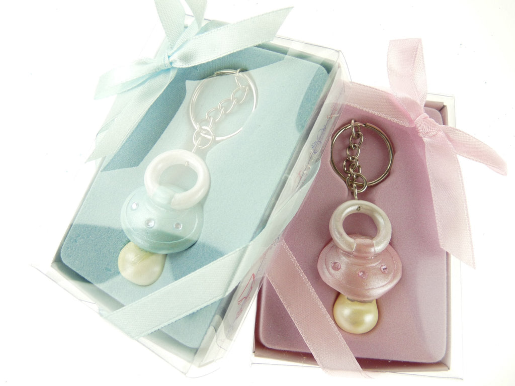 Keychain Favors, 4-Inch, Baby Pacifier, Light Pink