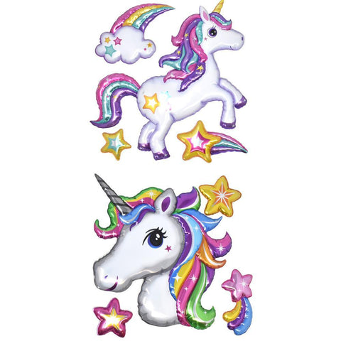 Unicorn Balloon Puffy 3D Pop-Up Wall Art Stickers, 8-Piece