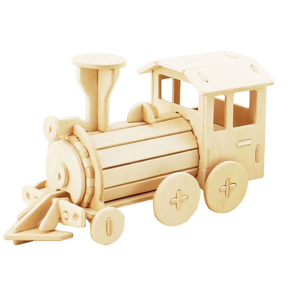 Steam Train DIY 3D Wooden Puzzle, 4-1/2-Inch - Natural