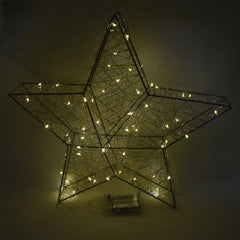 LED Metal Wired Christmas Star Stand, Silver, 15-Inch