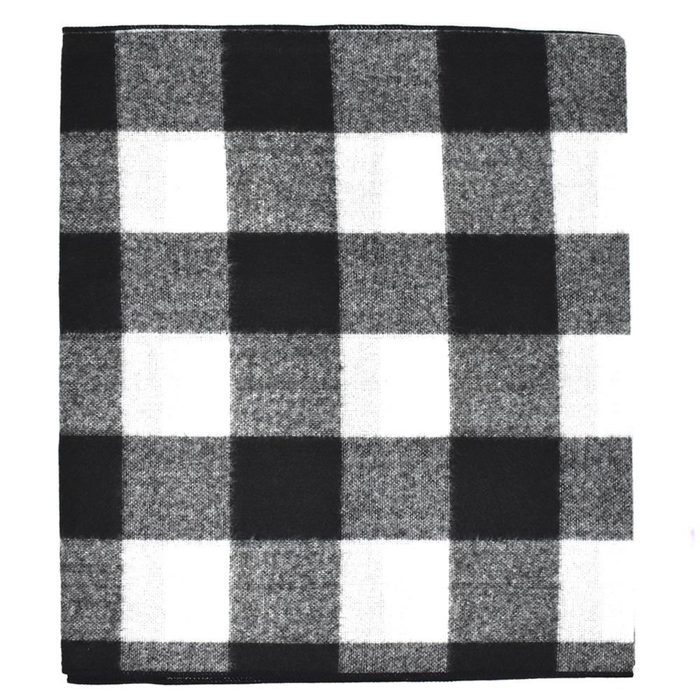 Felt Large Square Checkered Christmas Holiday Table Runner, 14-Inch, 6-Feet, Black/White