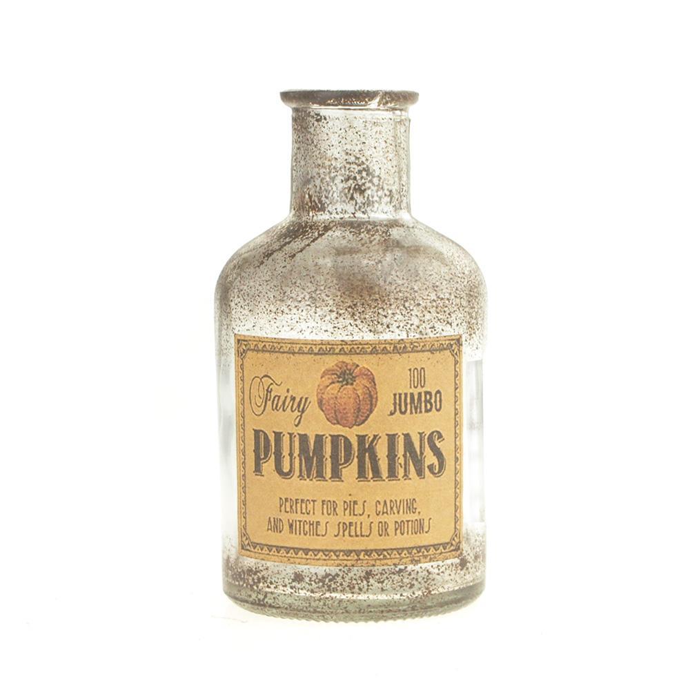 Halloween Antique Glass Pumpkin Jar, Clear, 4-3/4-Inch