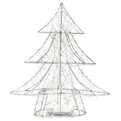 LED Metal Wired Christmas Tree Stand, Silver, 12-Inch