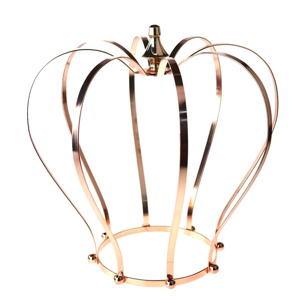Decorative Metal Crown Table Centerpiece, Rose Gold, 14-Inch