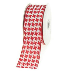 Houndstooth Grosgrain Wired Ribbon, 1-1/2-Inch, 10-Yard